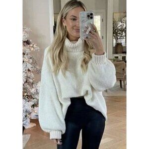 FREE PEOPLE Milo Tunic Sweater in Evening Cream Size X-Small